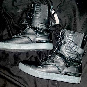 Black high top sneakers